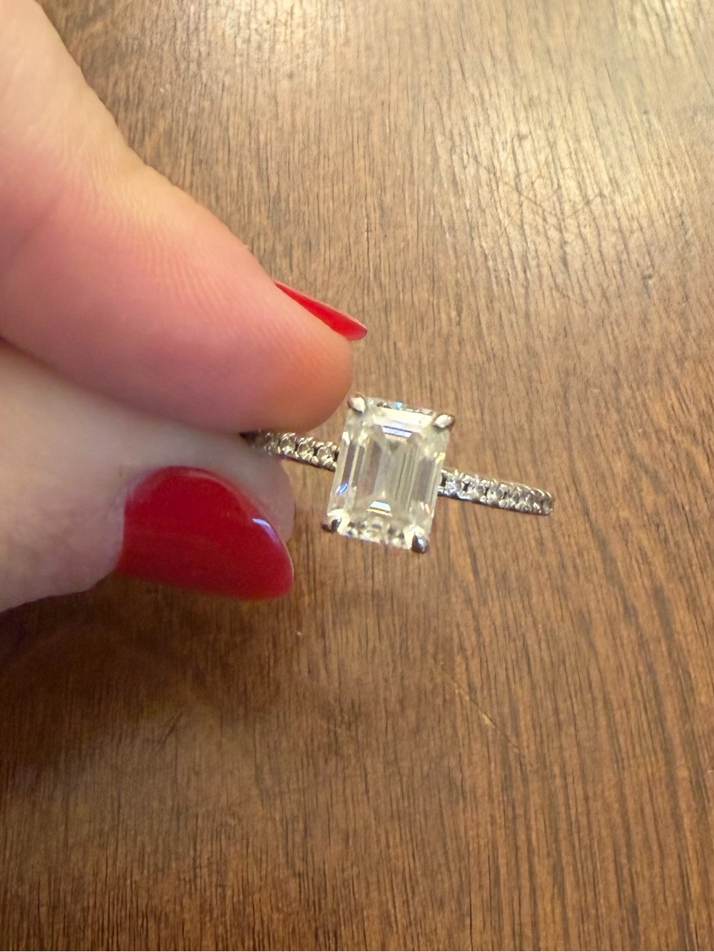 Emerald Cut 1 Carat Moissanite size 8
